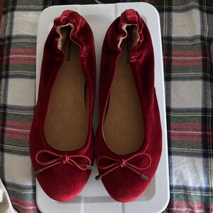 Maurices Red Velvet Ballet Flats